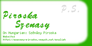piroska szenasy business card
